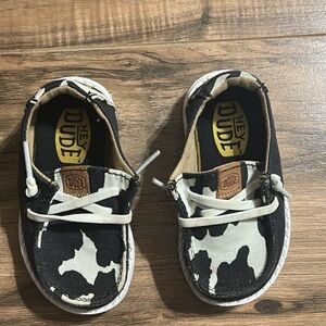 Hey Dude Kids Black and White Moccasins